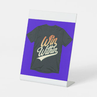 "Win In." Sockelschild