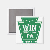 WIN LOGO Kühlschrankmagnet (Vorderseite/Rückseite)