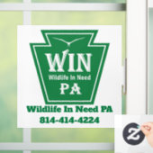 WIN Logo Window Cling-White background Fensteraufkleber (Zuhause)