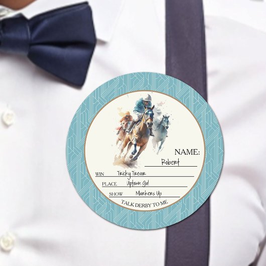 Win Place Show Gastname Runder Aufkleber