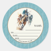 Win Place Show Gastname Runder Aufkleber (Vorderseite)
