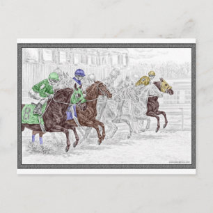 Win Place Show Race Pferde Postkarte