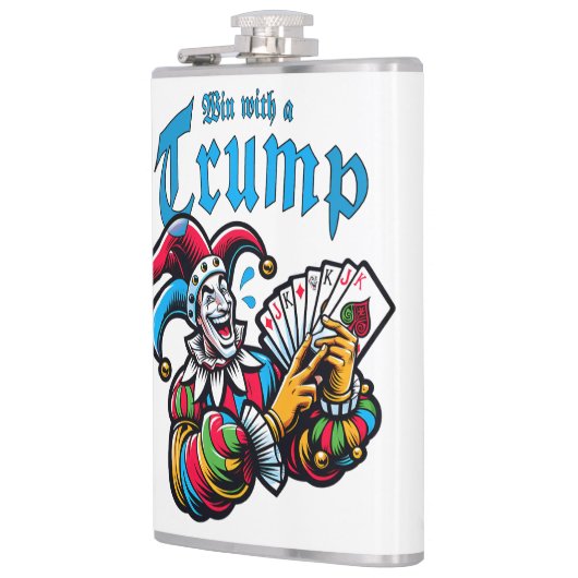 Win With A Trump - Gewinne mit einem Trumpf Flachmann (Links)