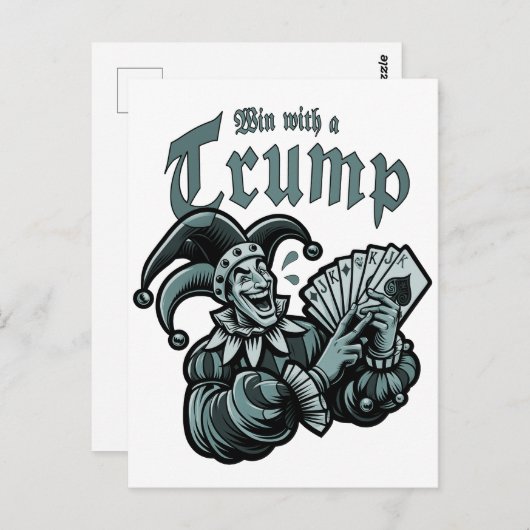 Win With A Trump - Gewinne mit einem Trumpf Postkarte (Vorne/Hinten)