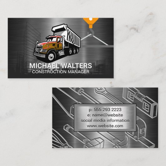 Winch Crane Construction | BAULKW Visitenkarte (Vorne/Hinten)