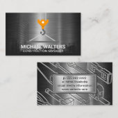 Winch Crane Construction | City Metallic Visitenkarte (Vorne/Hinten)