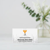 Winch Crane Construction | City Skyline Visitenkarte (Stehend Vorderseite)