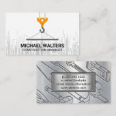 Winch Crane Construction | City Skyline Visitenkarte (Vorne/Hinten)