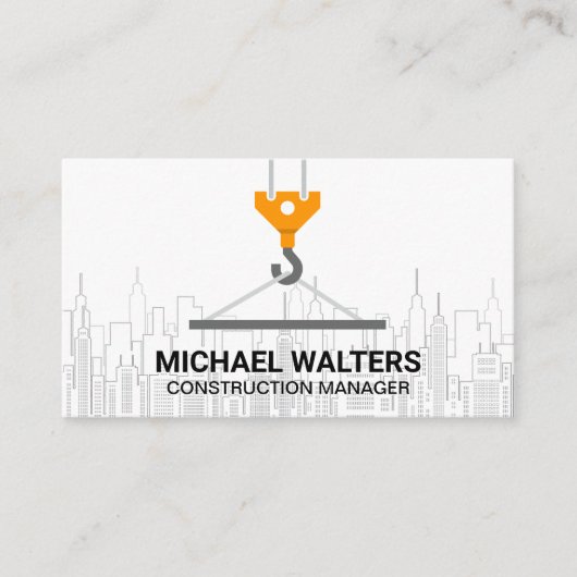 Winch Crane Construction | City Skyline Visitenkarte (Vorderseite)