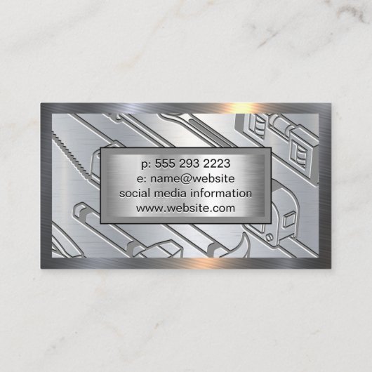 Winch Crane Construction | Metallic Visitenkarte (Rückseite)