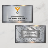 Winch Crane Construction | Metallic Visitenkarte (Vorne/Hinten)