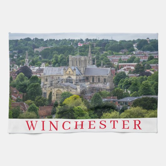Winchester Cathedral View Teetuch Geschirrtuch (Horizontal)