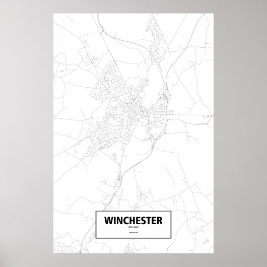 Winchester, England (schwarz auf weiß) Poster (Vorne)