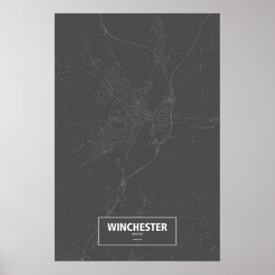 Winchester, England (schwarz weiß) Poster