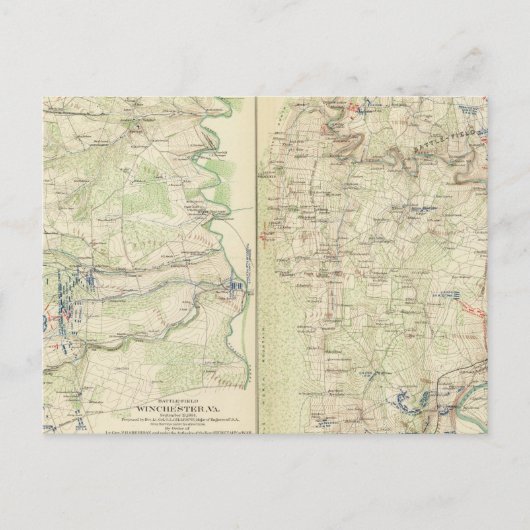 Winchester, Fisher's Hill, Cedar Creek Postkarte (Vorderseite)