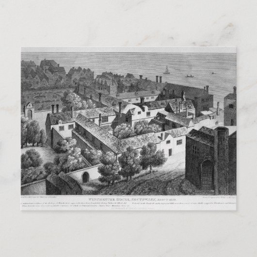 Winchester House, Southwark in etwa 1649 Postkarte (Vorderseite)
