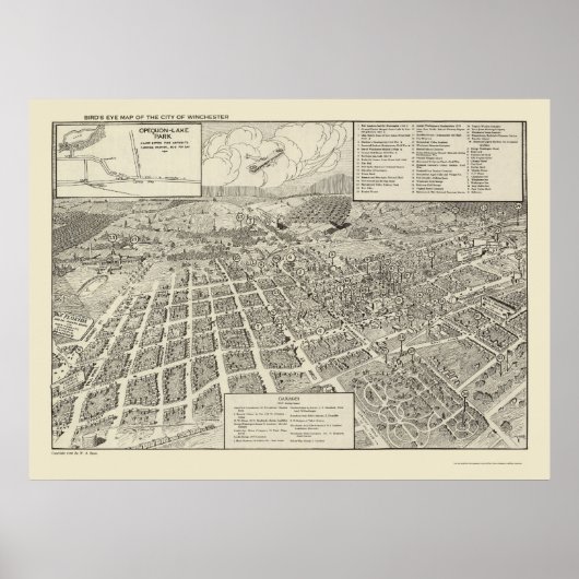 Winchester, VA Panoramic Map - 1926 Poster (Vorne)