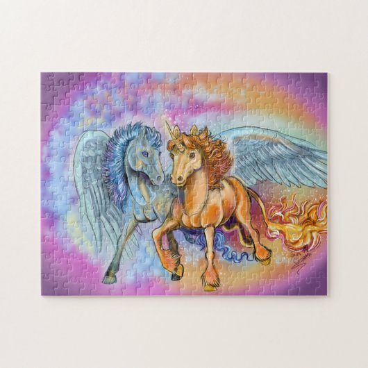 Wind and Flame unicorn pegasus~puzzle Puzzle (Horizontal)