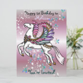 Wind and Wings Pegasus BIRTHDAY BABY SHOWER Einladung (Stehend Vorderseite)