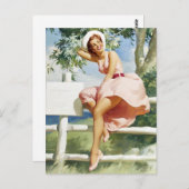 Wind auf Zaun Button Up Postkarte (Vorne/Hinten)