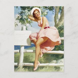 Wind auf Zaun Button Up Postkarte