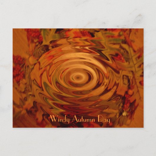 Wind Autumn Day Postcard Postkarte (Vorderseite)