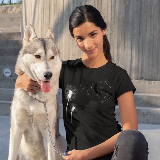 Wind blasen Dandelion Samen natürliche Blütenblüte T-Shirt