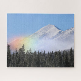Wind Blown Mountain Snow Regenbogen Puzzle