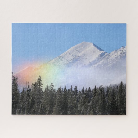 Wind Blown Mountain Snow Regenbogen Puzzle (Horizontal)