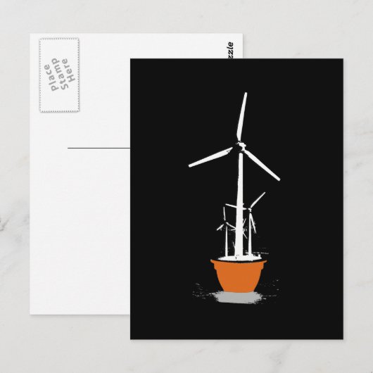 Wind Blume Power Postkarte (Vorne/Hinten)