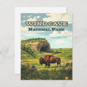 Wind Cap National Park Bison South Dakota Karte (Vorne/Hinten)