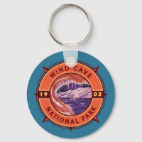 Wind Cave National Park Retro Compass Emblem