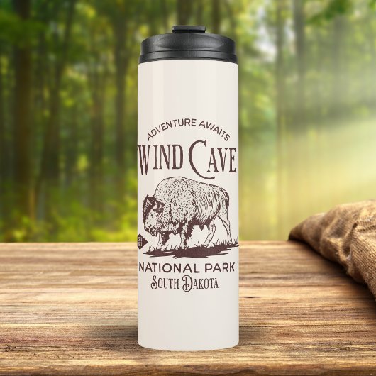 Wind Cave National Park Retro Wildlife Design Thermosbecher