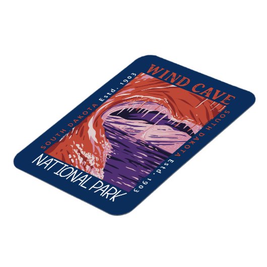 Wind Cave National Park South Dakota Distressed Magnet (Linke Seite)