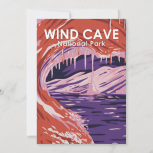 Wind Cave National Park South Dakota Vintage-Desig Feiertagskarte