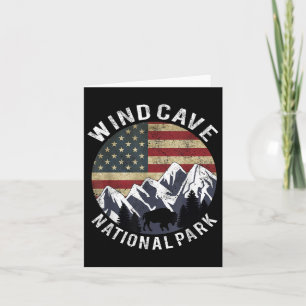 Wind Cave National Park T-Shirt Camping South Dako Karte