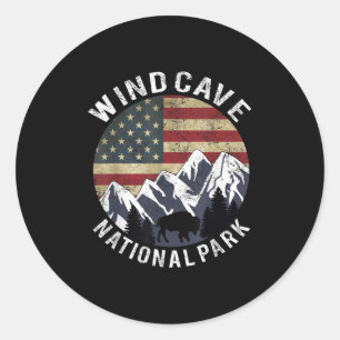 Wind Cave National Park T-Shirt Camping South Dako Runder Aufkleber