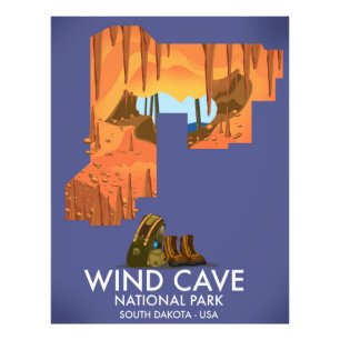 Wind Cave National Park Wanderposter. Fotodruck