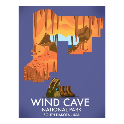 Wind Cave National Park Wanderposter. Fotodruck (Vorne)