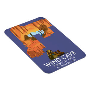 Wind Cave National Park Wanderposter. Magnet
