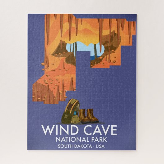 Wind Cave National Park Wanderposter. Puzzle (Vertikal)