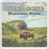 Wind Cave Nationalpark Bison South Dakota Aufkleber (Vorderseite)
