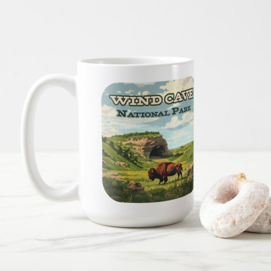Wind Cave Nationalpark Bison South Dakota Kaffeetasse (Mit Donut)