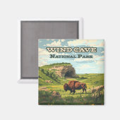 Wind Cave Nationalpark Bison South Dakota Magnet (Vorderseite/Rückseite)