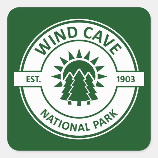 Wind Cave Nationalpark Quadratischer Aufkleber (Vorderseite)