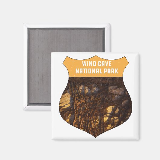 Wind Cave Nationalpark Retro Boxwork Süd Dakota Magnet (Vorderseite/Rückseite)