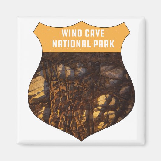 Wind Cave Nationalpark Retro Boxwork Süd Dakota Magnet (Vorne)