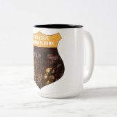 Wind Cave Nationalpark Retro Boxwork Süd Dakota Zweifarbige Tasse (VorderseiteRechts)