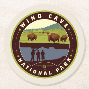 Wind Cave Nationalpark Runder Pappuntersetzer