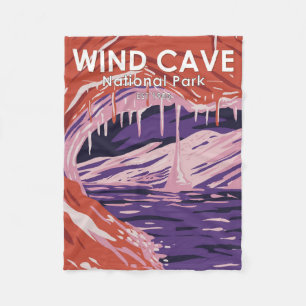 Wind Cave Nationalpark South Dakota Vintage Fleecedecke